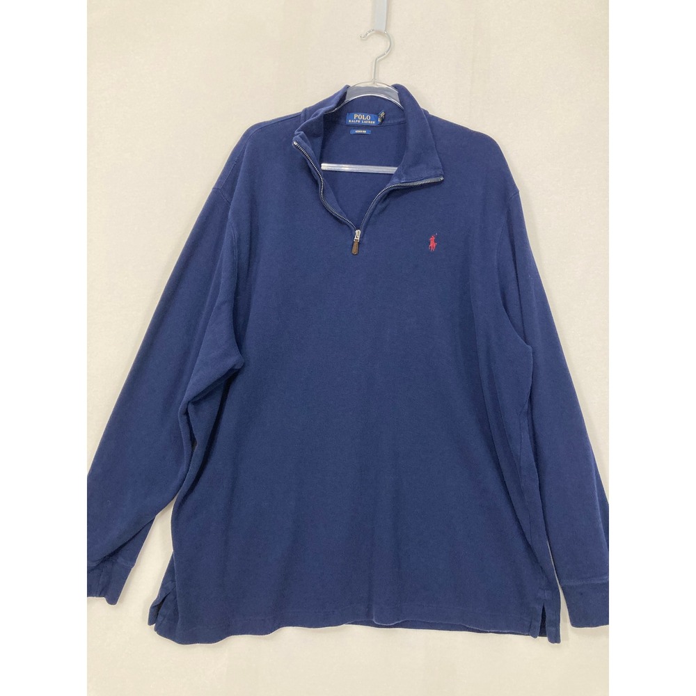 Polo Ralph Lauren Quarter Zip Pullover XXL Navy‎ Estate Rib Sweater Preppy